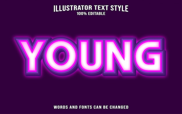 Young text effect style