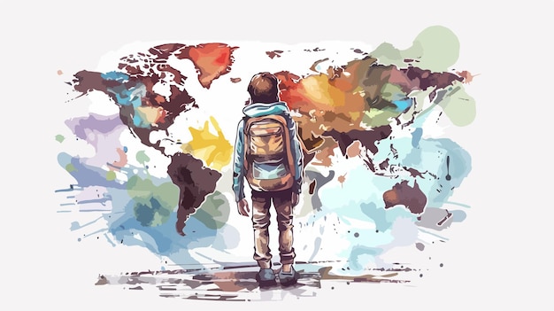 Young Traveler Exploring the World Concept