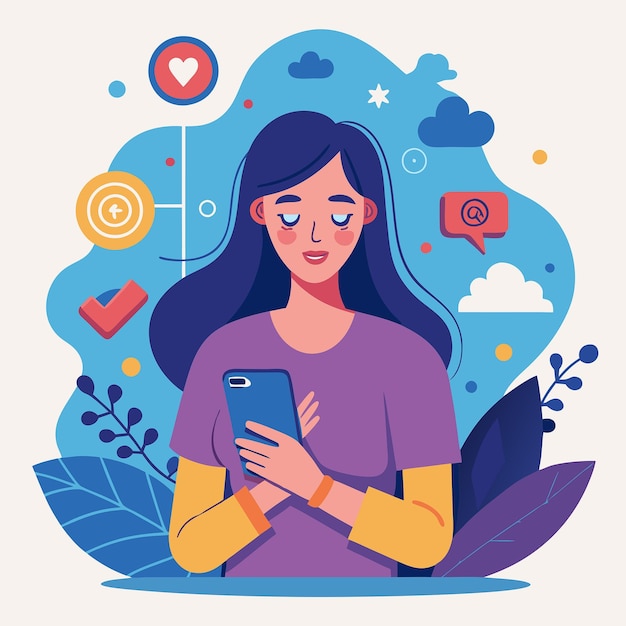 Young Woman Embracing Digital Detox Disconnecting from Social Media and Technology