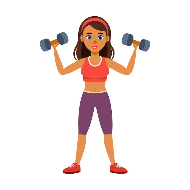 Young Woman Lifting Dumbbells For Fitness And Health