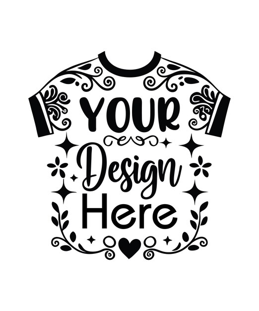 Vector your design here typography tshrit design print ready eps cut file downoad