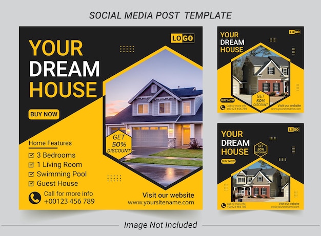 Your dream house social media post premium vector