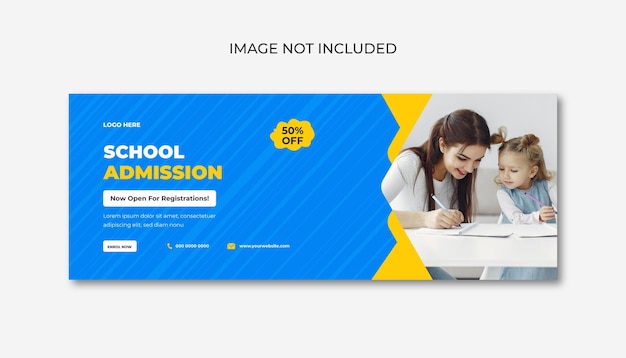 Your kids back to school get admission promotion social media banner post template