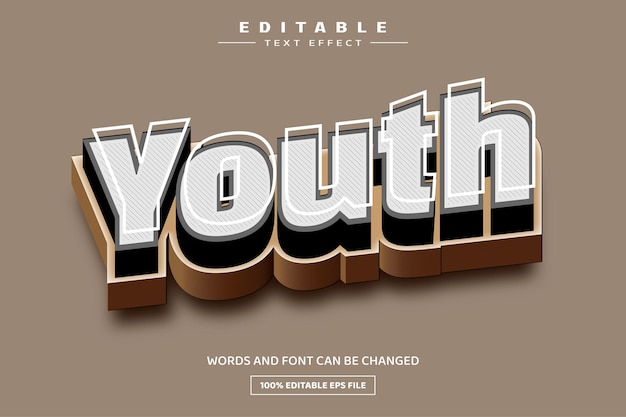 Youth 3D editable text effect template