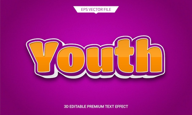 Youth 3d editable text style effect 