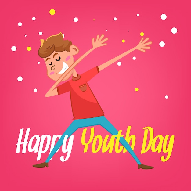 Youth day background with happy boy