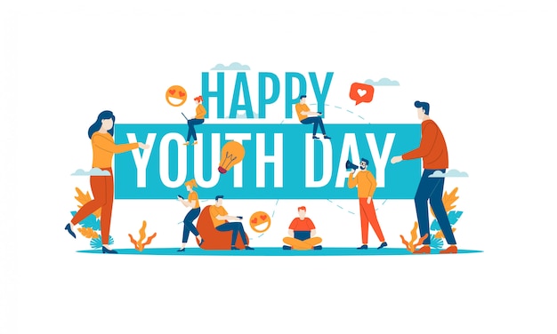 youth day flat illustration