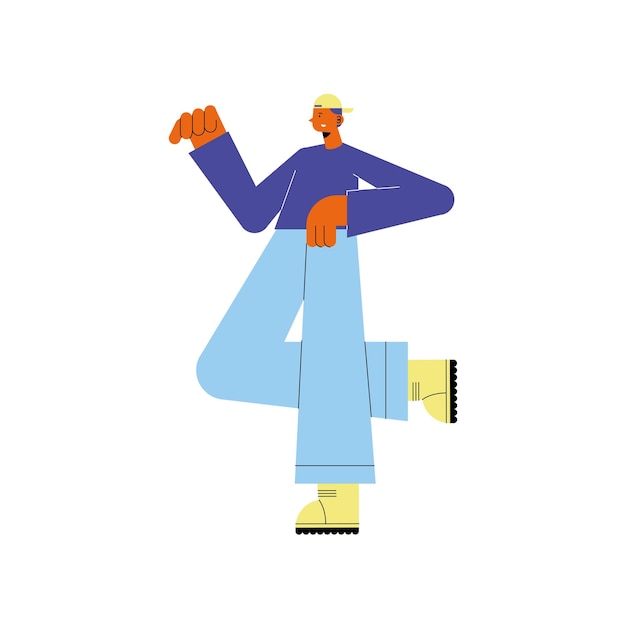 Youth style man standing character