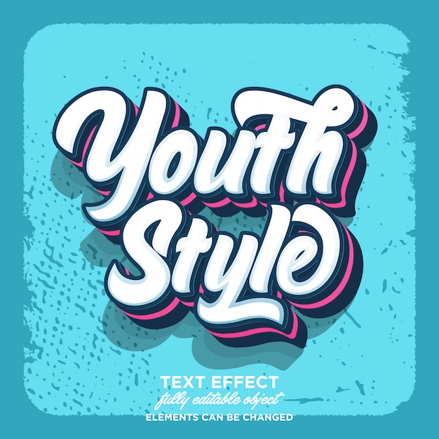 Youth style retro text effect