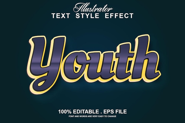 youth text effect editable