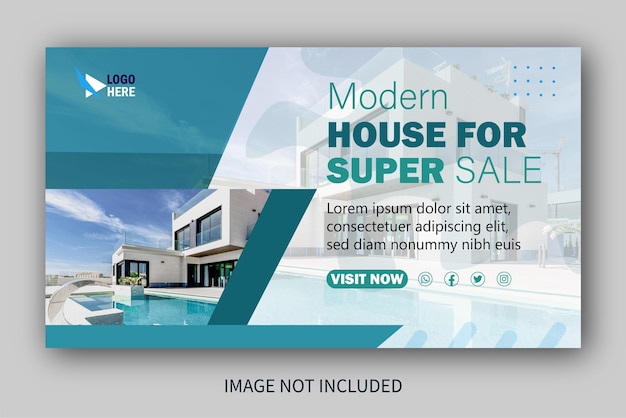 YouTube background thumbnail modern house for sale you tube thumbnail design template