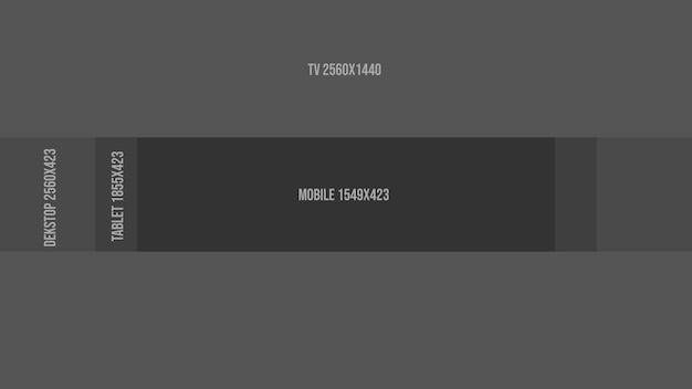 Youtube channel cover art guide template for Computer, Mobile and TV