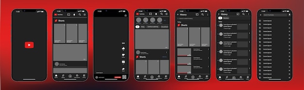 YouTube interface You Tube screen social media social network interface template Homepage youtube recommendations subscription profile Template of iphone 14 Editorial