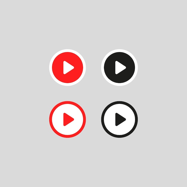 Youtube logo collection with flat design