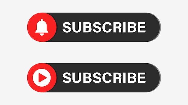 Youtube subscribe button with notification bell icon and player symbol