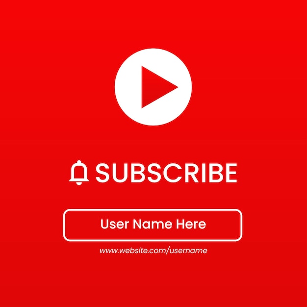 youtube subscribe promotion social media post banner red design