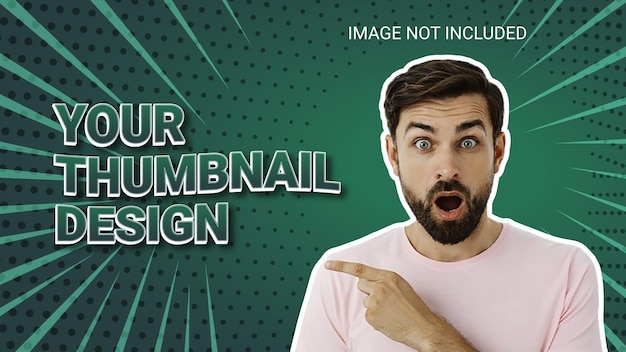 Vector youtube thumbnail template with background and editable text design