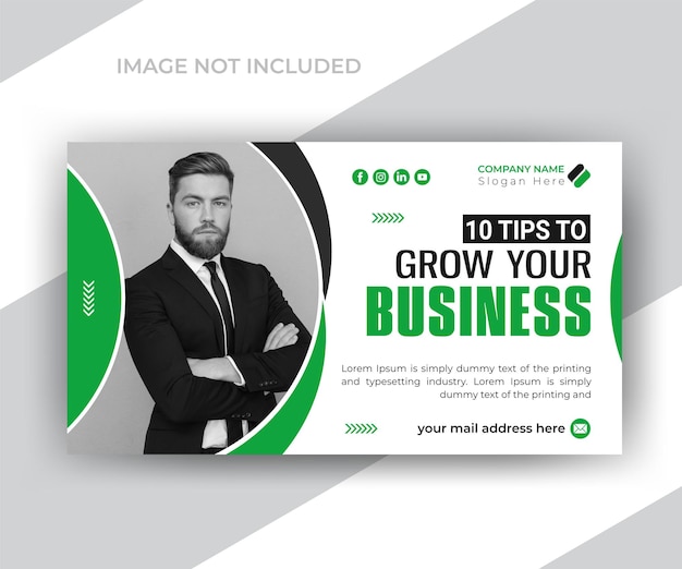 Youtube video thumbnail or web banner template for your business