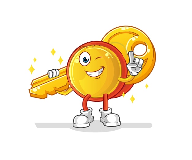 Yoyo carry the key mascot. cartoon vector