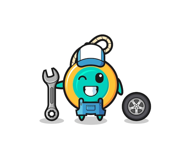 The yoyo character as a mechanic mascot