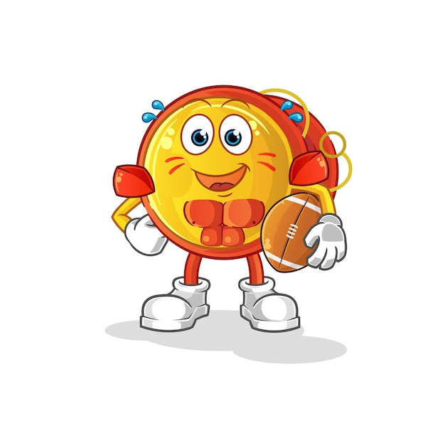 Yoyo playing rugby character. cartoon mascot vector