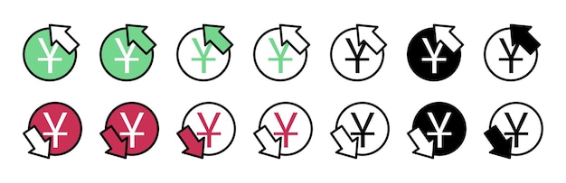 Yuan coin grow A set of various up arrows