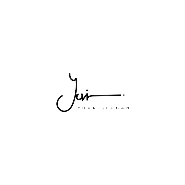 Yui name signature logo vector design