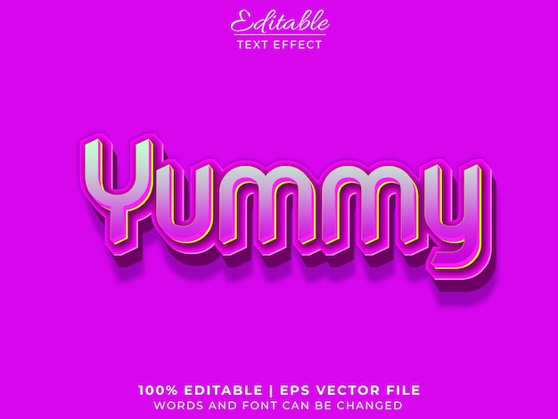 Yummy editable text effect Premium vector