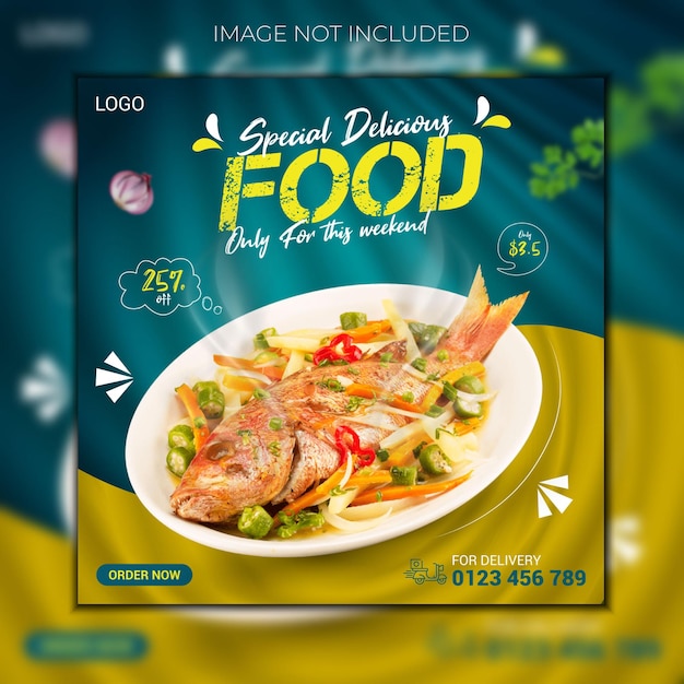 Yummy food menu social media post template