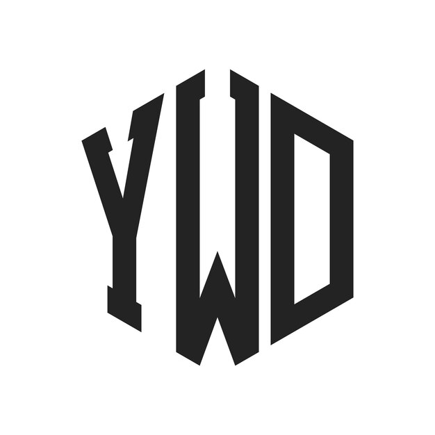 Vector ywd logo design initial letter ywd monogram logo using hexagon shape