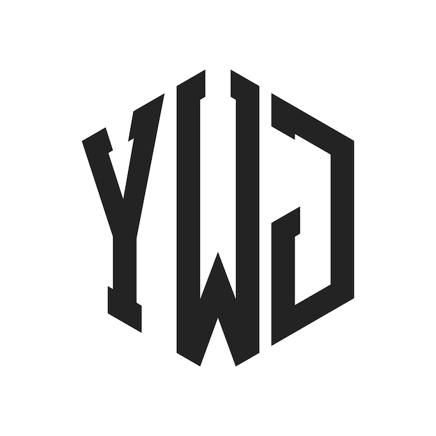 Vector ywj logo design initial letter ywj monogram logo using hexagon shape