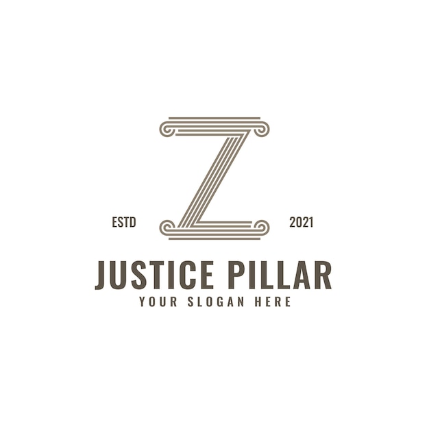 Z Letter Logo Law And Justice Pillar Elegant Bold Geometric Line Art