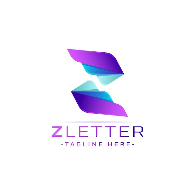 Vector z letter logo with colorful abstract style