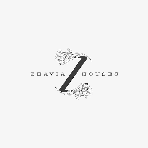 Z Letter Logo with creative Floral concept for company business beauty real estate Premium Vector