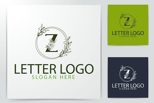 Z letter Natural floral elegant decorative gradient style logo design template for branding corporate identity