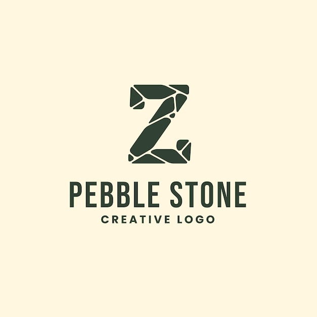 Z Letter Pebble Stone Organic And Luxurious Logo Design