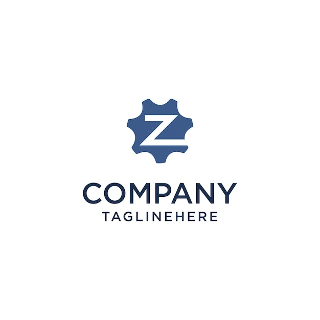 Z logo initial letter design template vector inside gear shape design concept