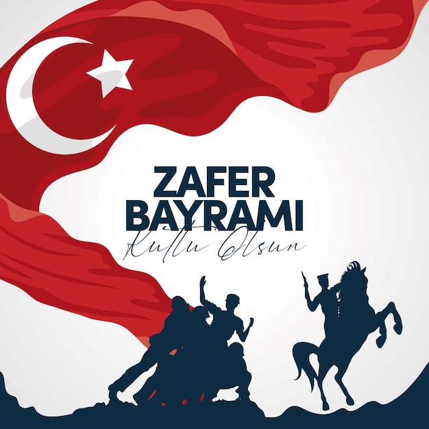 Zafer bayrami soldiers and horse with turkish flag