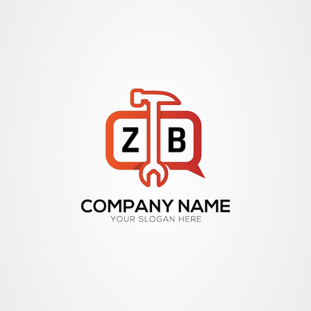 ZB or BZ Creative Letter Creative Logo With Services Icon or Chat Logo Isolated Vector Illustration