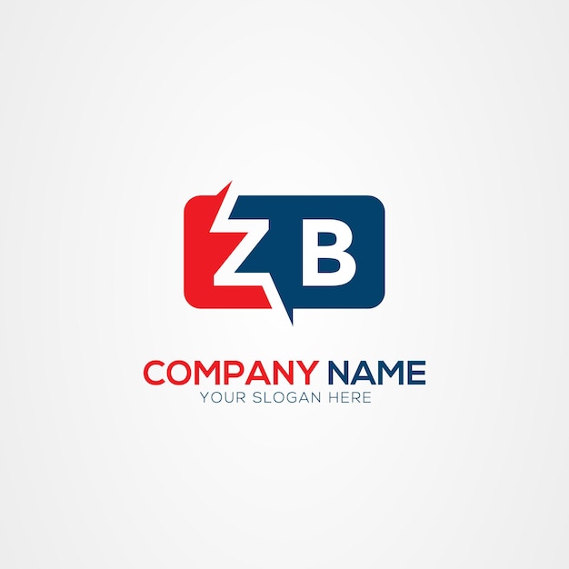 Vector zb or bz creative modern letters logo design element