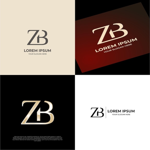 Vector zb initial modern typography emblem logo template for business