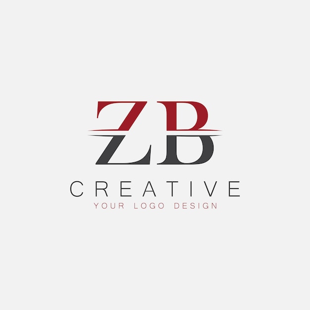 Vector zb initial monogram with letter creative logo