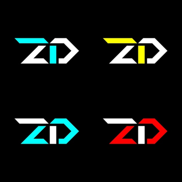 ZD minimal letter logo design