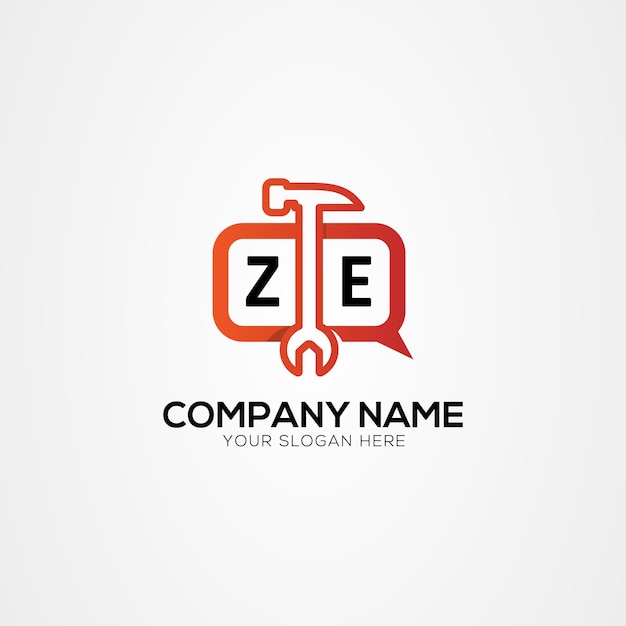 ZE or EZ Creative Letter Creative Logo With Services Icon or Chat Logo Isolated Vector Illustration