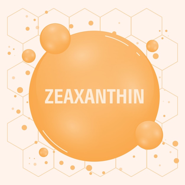 Zeaxanthin Food for good vision and healthy eyes Selection of products to help improve eyesight Medical scientific and healthcare concept Vector illustration