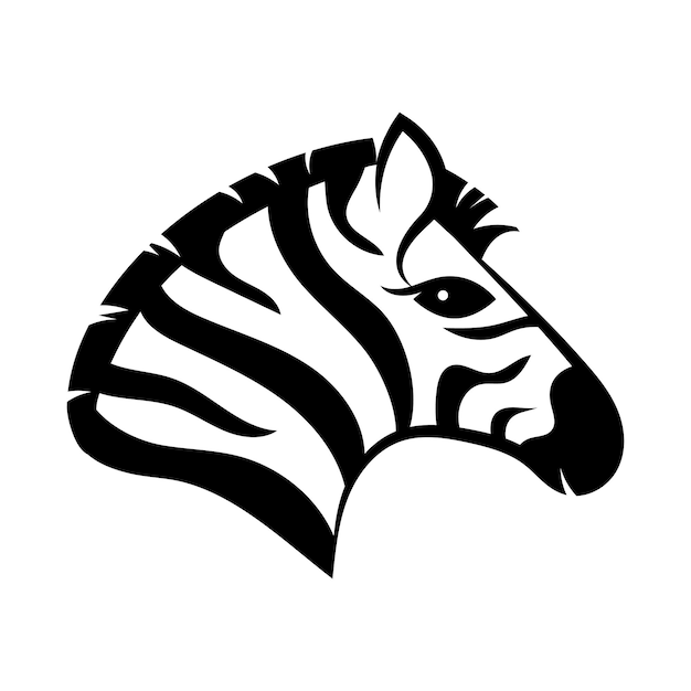 Zebra animal illustration vector logo black and white stripes Vector illustration