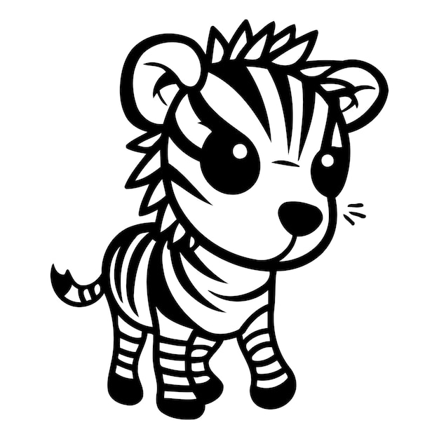 Zebra cartoon character isolated on white background Cute zebra vector illustration