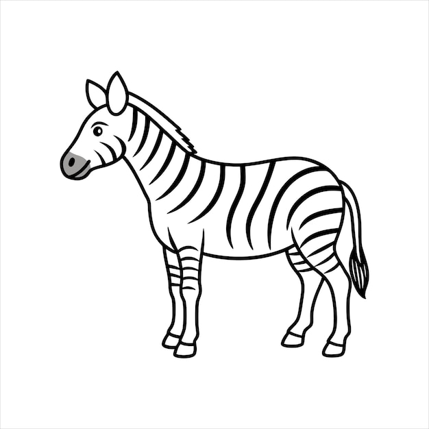 Vector a zebra drawn on a white background with a picture of a zebra