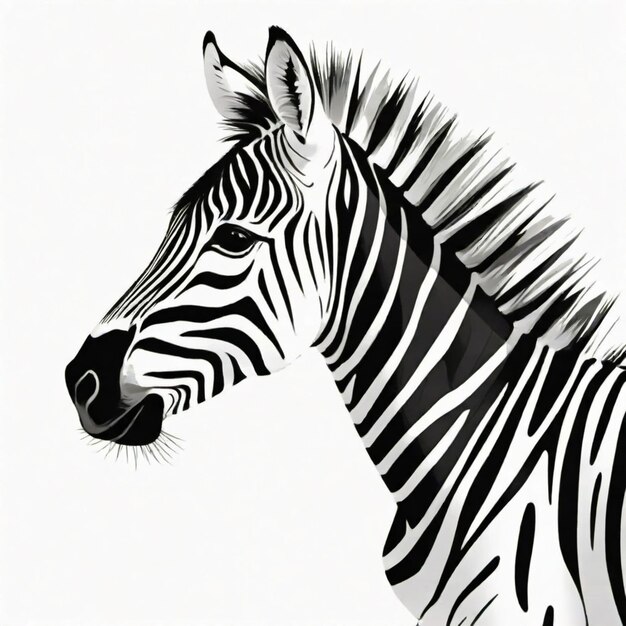 Vector a zebra is shown in black and white