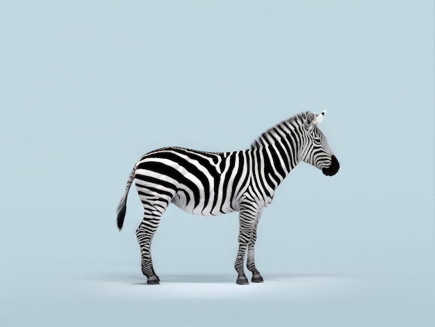 zebra isolated on white background 3d render